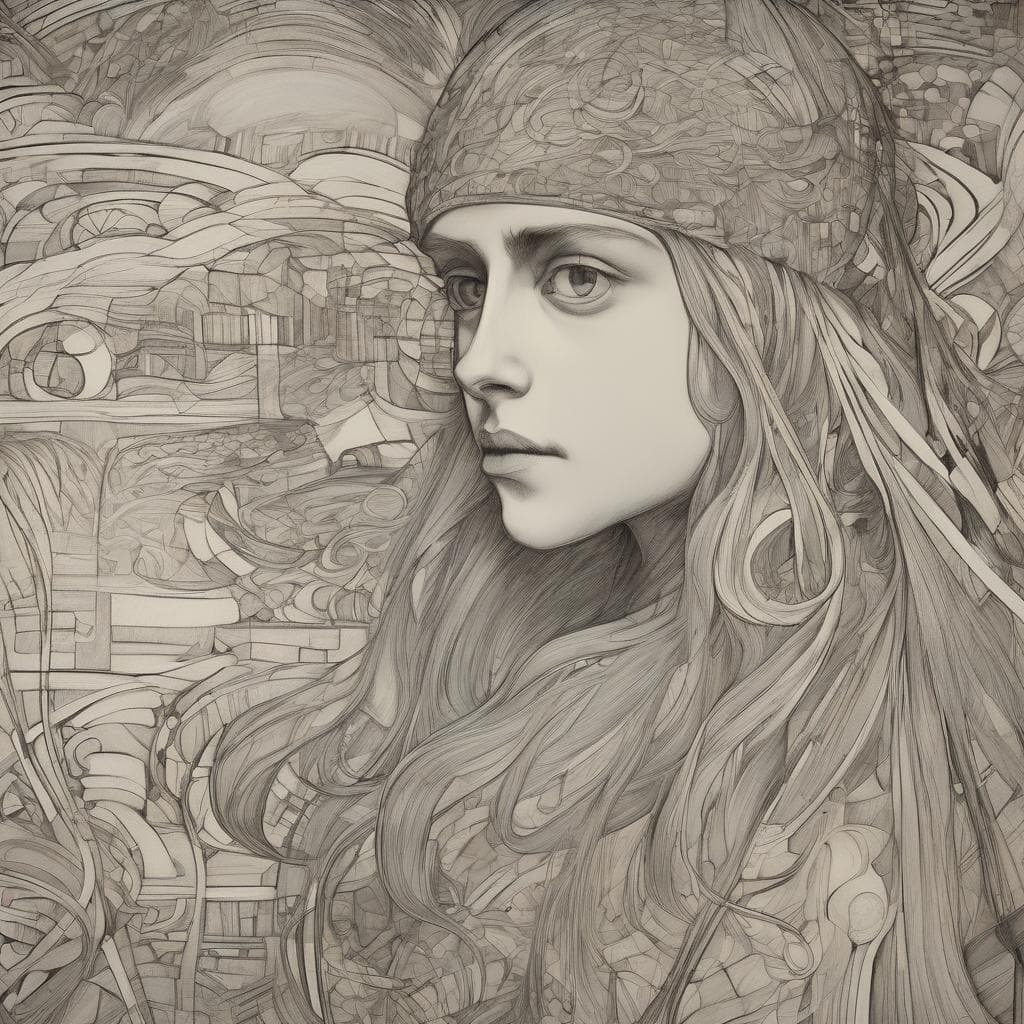 συναισθηματική ανύψωση, η αναγνώριση του αόρατου, πορτρέτο γυναίκας, αφαιρετική τέχνη, ψυχολογική εξέλιξη.